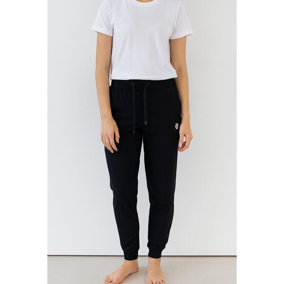 Badgley Mischka Black French Terry Joggers w/ Logo Patch & Pockets Size XL NWT - Picture 1 of 9